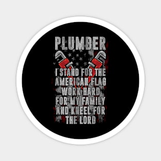 USA Flag Plumber Patriotic Magnet